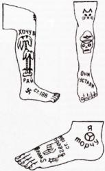 Tattoos on knees and legs
